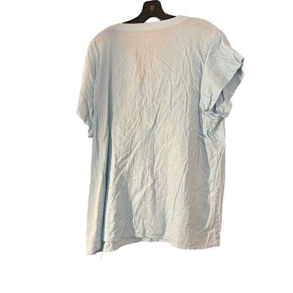 Mercer & Madison Womens 2X Linen Top Blouse Light Blue Lagenlook Summer - Picture 6 of 8